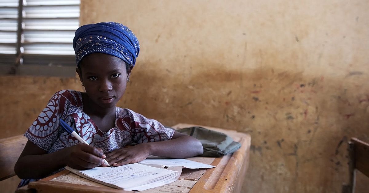 Salimata in school in Mali